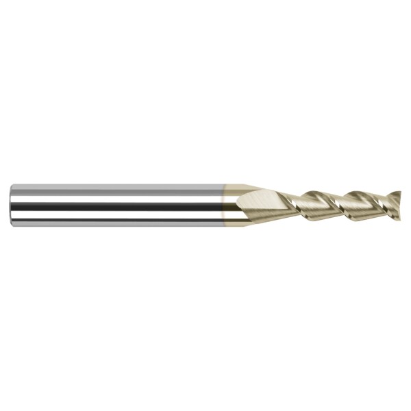 High Helix End Mill for Aluminum Alloys - Square, 0.1250" (1/8), Length of Cut: 1/2"